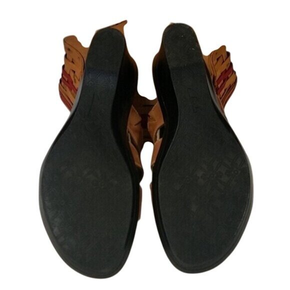 Clarks Womens Brown Leather Wedge Sandals Size 10 - Picture 7 of 8